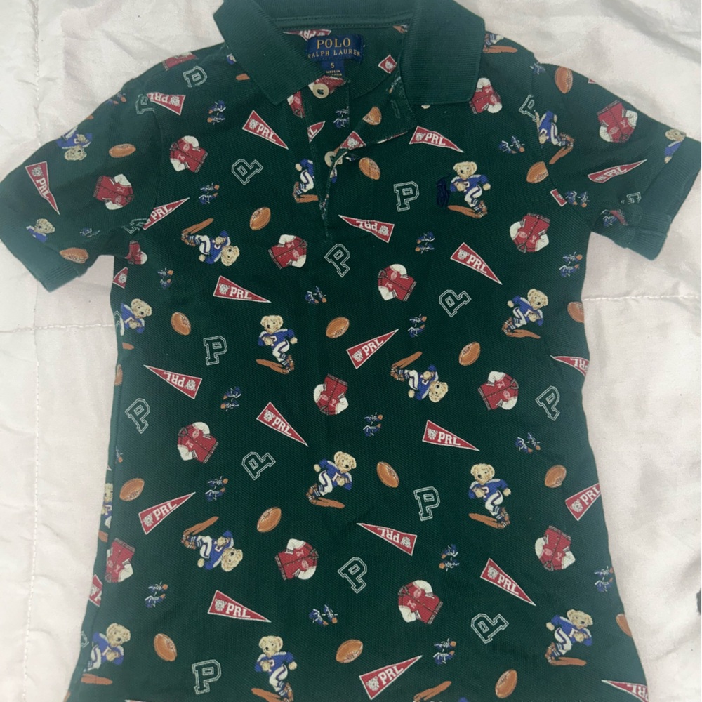 Polo by Ralph Lauren Kids Dark Green Patterned Polo